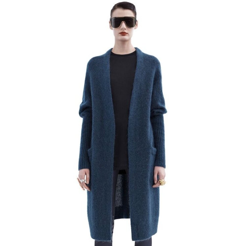 ACNE STUDIOS RAYA MOHAIR SWEATER CARDIGAN BLUE XS